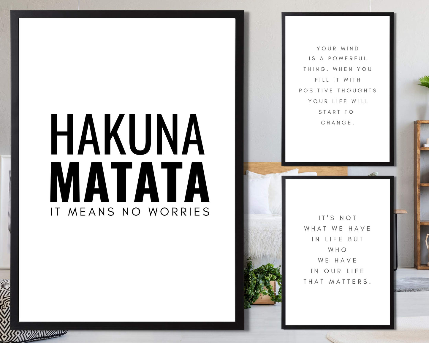 State Media Vision 3 Set Minimalist Motivational Prints | Unique Premium Home, Kitchen, Bathroom, Living Room Inspiring Wall Art (A4 (29.1cm x 21cm))