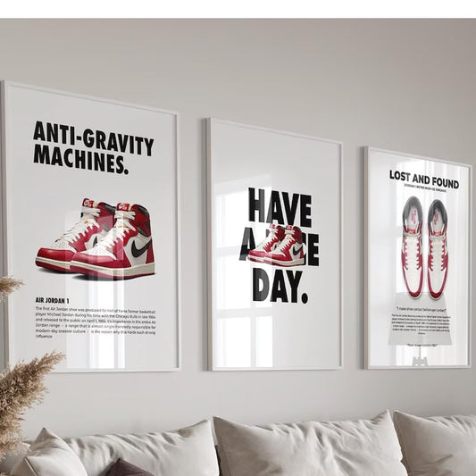 Hypebeast Nike Air Jordan 1 Wall Art Prints, Set of 3 (A5-14.8 x 21)