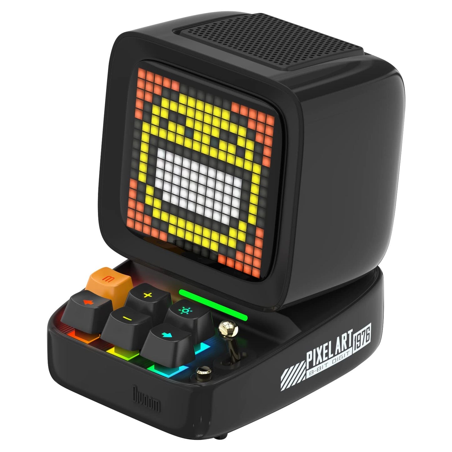 Divoom Ditoo Multifunctional Pixel Art Bluetooth Speaker, Retro Portable Speaker with Programmable RGB Led Screen, Smart Alarm Clock, Mechanical Keyboard, Supports TF Card & Radio (Black)