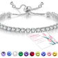 Suyi Tennis Bracelet Birthstone Cubic Zirconia Bracelet Silver Silder Bracelet Birthday Jewellery April Birthstone Bracelet