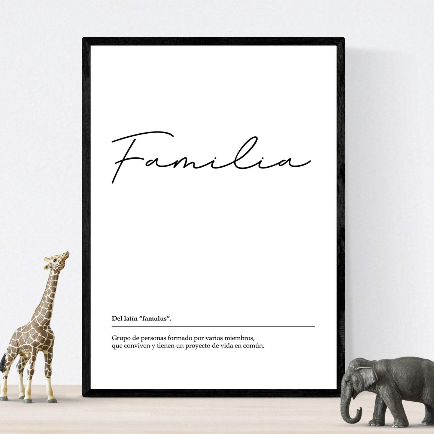 Word Family foil sheet Nordicas black and white. Poster 250 gr inks Size A4 Unframed…