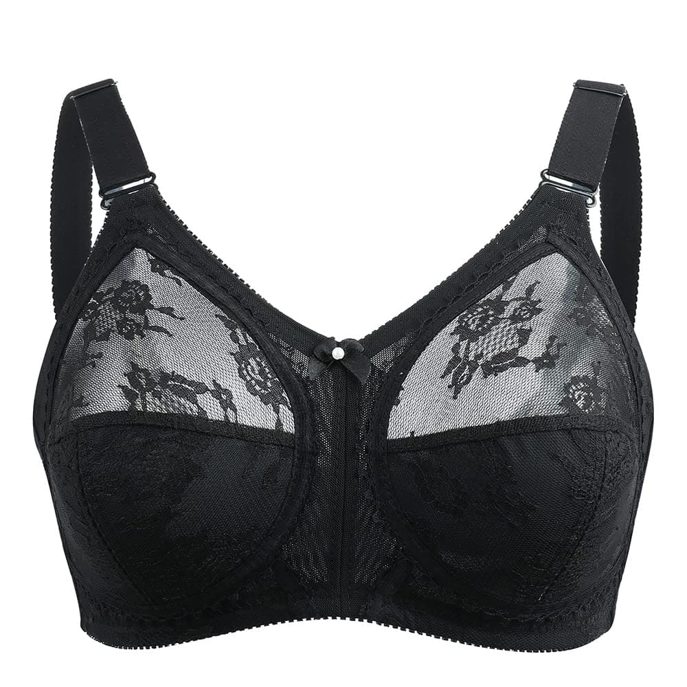 Ayigedu Ladies Plus Size Bra Minimiser Full Coverage Firm Hold Non Padded No Wired 38GG Black