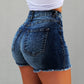 Tassel Denim Shorts for Women Butt Lifting High Waisted Frayed Raw Hem Distressed Boyfriend Jean Shorts Skinny Stretchy Bodycon Denim Jean Shorts 2024 Trendy Casual Summer Beach Hot Short with Pocket