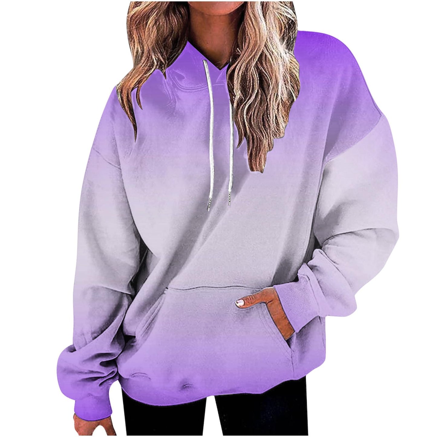 Women's Sloe Joes Sustainable Edge Style Embroidered Longline Hoodie Hooded Sweatshirt UK Size Purple XXL