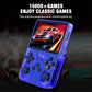 R36S 64GB Handheld Retro Gaming Console, Built-in over 20000+ Classic Games, Linux System with 3.5" HD MIPI IPS Screen,3500mAh Portable Gaming & Entertainment Device (Blue, 128GB)