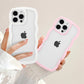 QLTYPRI Case for iPhone 16 Pro Max, Cute Curly Wave Frame Clear Case for Girls Women, Transparent Soft TPU Bumper Shockproof Phone Cover for iPhone 16 Pro Max - White