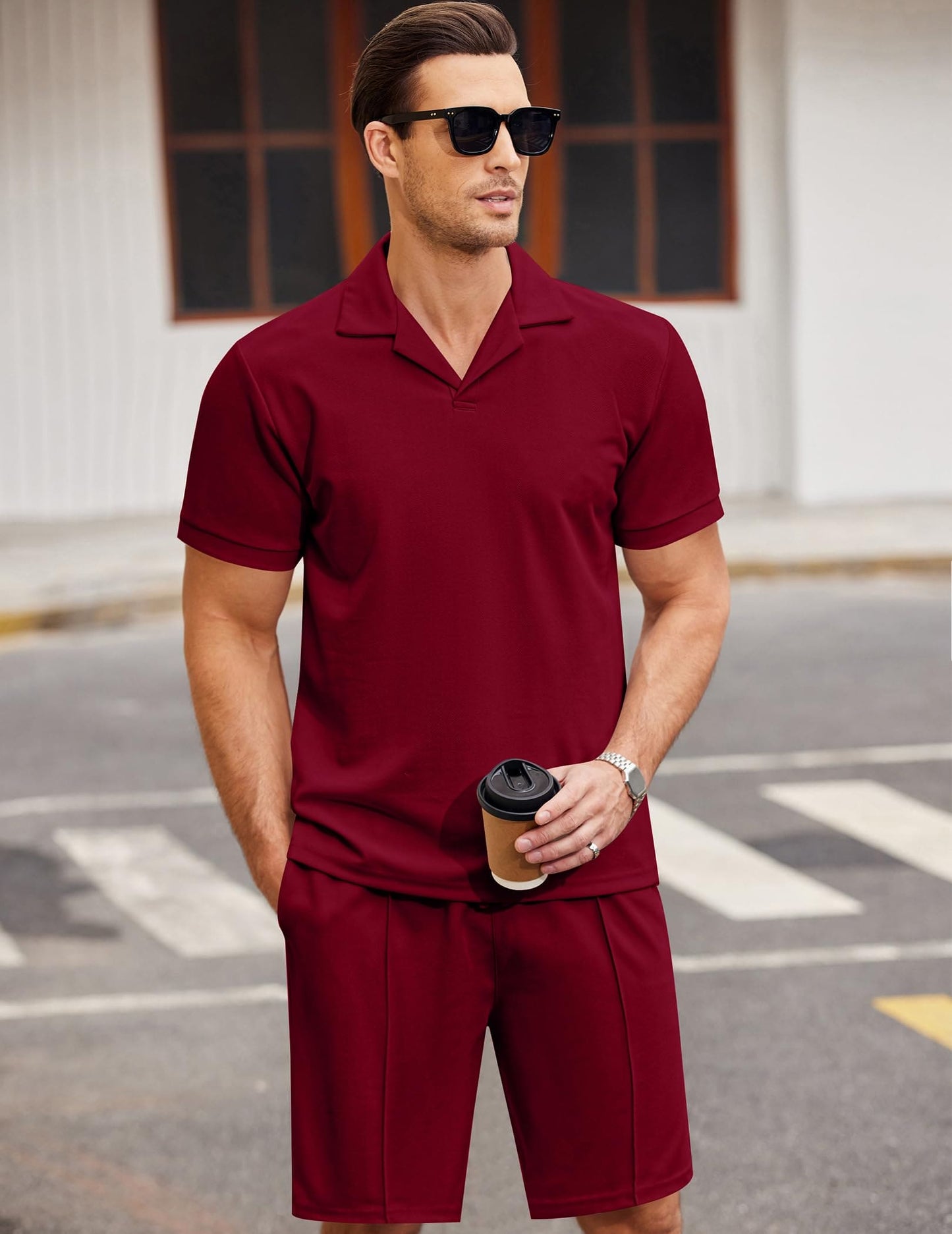 COOFANDY Mens Short Sets 2 Piece Outfits Fashion Summer Tracksuits Casual Set