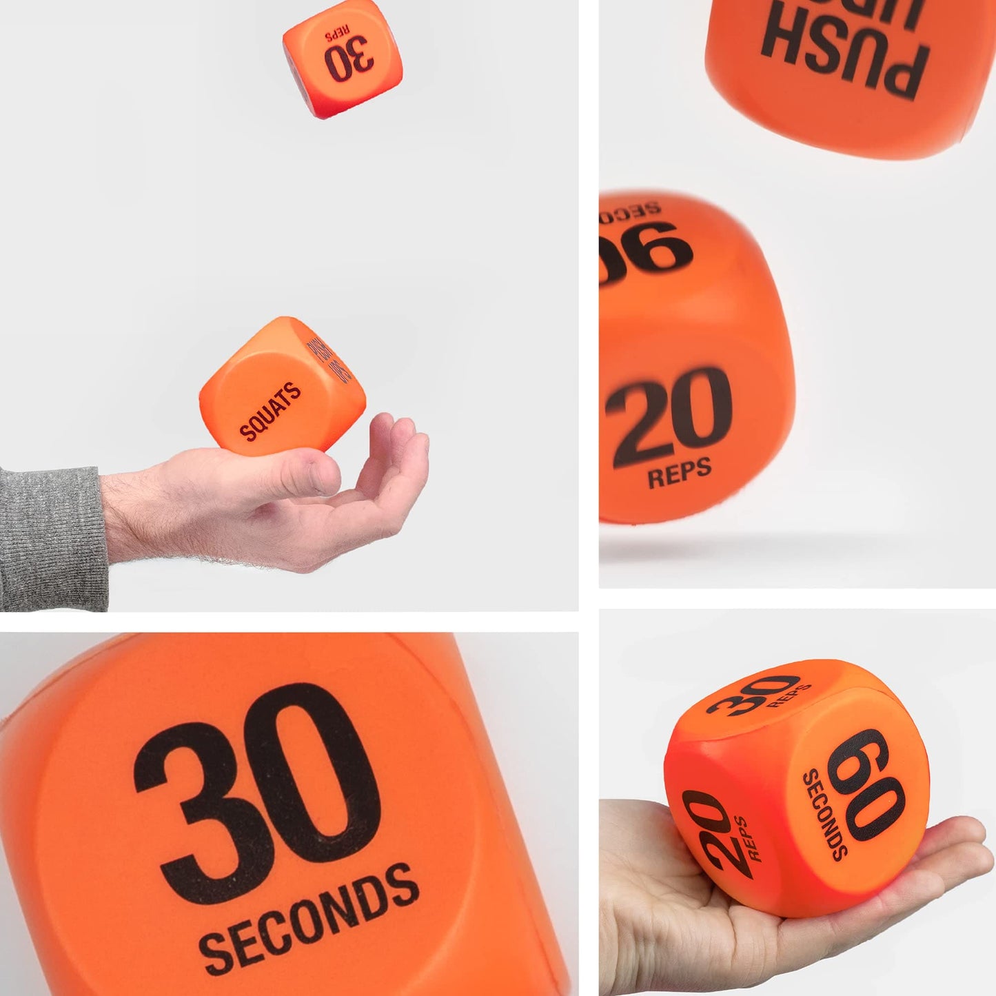 Phoenix Fitness Exercise Dice - Workout Dice Game for Cardio, HIIT and Exercise Classes - Full Body Training Routine for Home & Gym - Orange