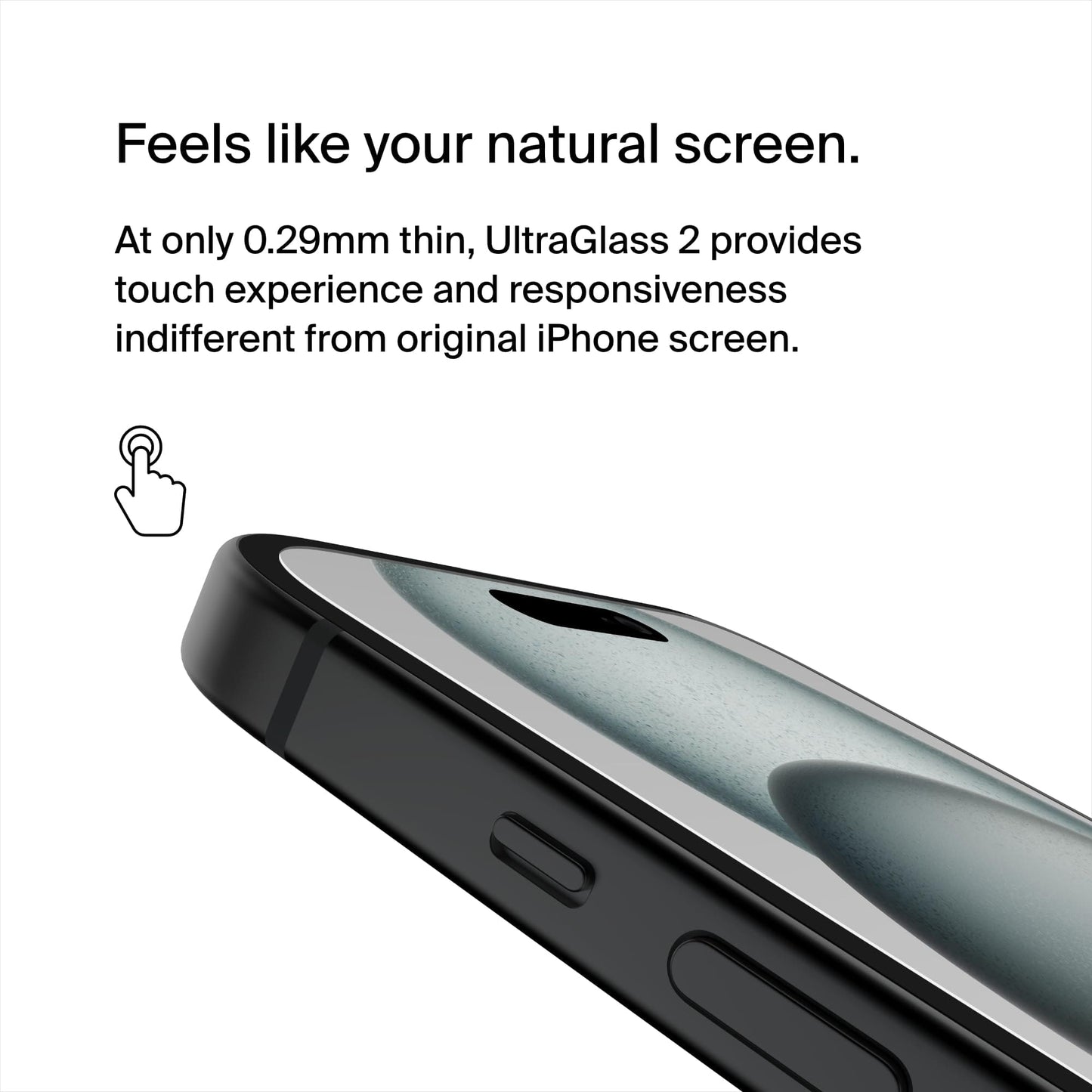 Belkin ScreenForce UltraGlass 2 iPhone 14 Pro Screen Protector, Scratch-Resistant, 9H Hardness Tested Glass, Slim Design, Full Screen Coverage for iPhone 14 Pro, Bubble-Free Application included