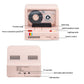 Fsjun X20 Retro Bluetooth Speaker - Hi-Fi Stereo, 5 Lighting Modes, Automatic Rotating Black Disc, BT 5.0/AUX/TF Card Support, 4 Stickers Included (Pink)