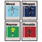 Soccer Posters 8x10 Inch Canvas Prints Unframed Set of 4 - Messi, Ronaldo, Mbape And Neymar Famous Football Superstar Poster Sports Decor for Boys Bedroom Wall Art