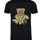 SCREENSHOTBRAND-S11910 Mens Hip-Hop Ultra Premium Tee Goldchain Teddy Bear Cartoon Print T-Shirt-Black-Small