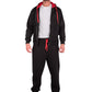 Love My Fashions® Men’s Tracksuit Full Sleeve Contrast Fleece Top & Bottom Cord Set Zipper Hood Jogging Suit Set Plus Sizes