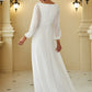 Ever-Pretty Women's Elegant A-Line Deep V-Neck Appliques Pleated Long Sleeve Bridesmaid Dress Cream 18UK