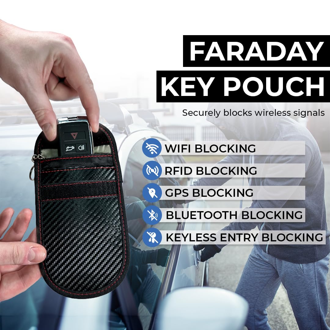 ScorpionTrack - Single RFID Blocking Faraday Pouch for Car Keys - Car Key Signal Blocker Pouch, Anti-Theft Keyless Protection For Car Security - Box For Car Keys, Perfect for Cars, Vans, Motorcycles