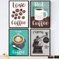 Nacnic Set coffee sheets. Posters kinds of coffee. Coffee colorful 1. Size A4