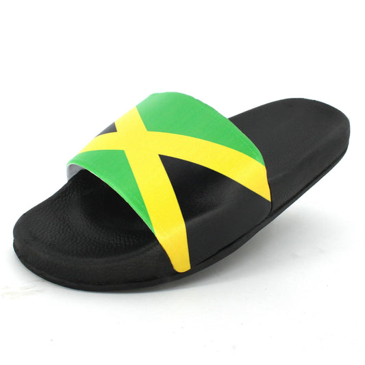 Jamaican Rasta Reggae RGY Caribbean Slippers Sandals for Women and Men Sandals Open Toe Soft Cushioned Non-Slip for Indoor & Outdoor（LTX001-45）