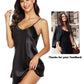 Avidlove Satin Nightgown for Women Silky Slip Dress Black Lingerie Babydoll Nightwear Nightshirt Soft Sleepwear