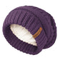 TOSKATOK Ladies Warm Slouch Knit Winter Beanie Hat with Supersoft Velour Thermal Lining ski Cap-Purple