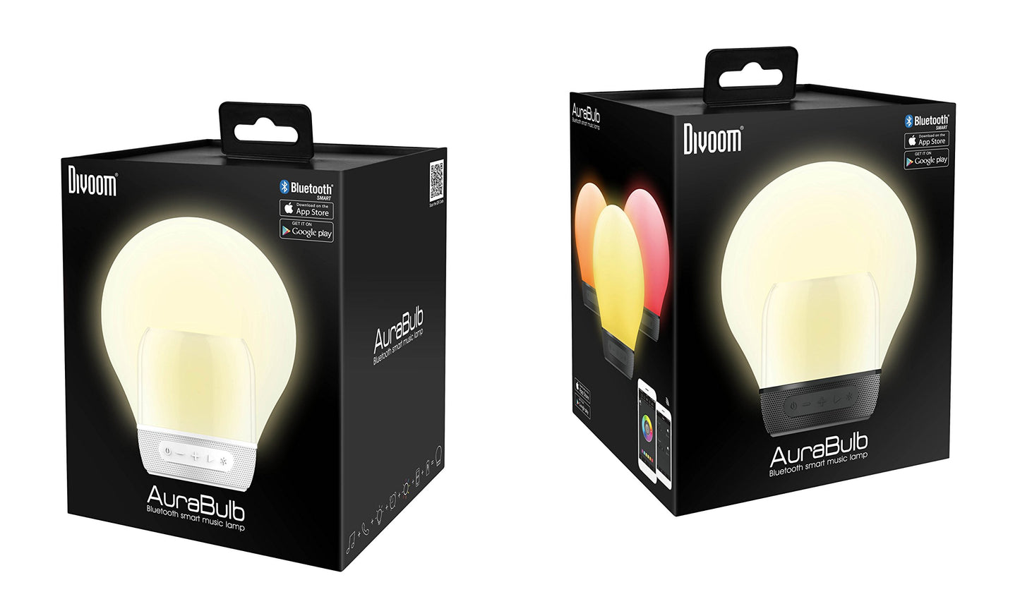 Divoom Aura Bulb/BK – Amber with Bluetooth USB/3.5 mm 5 Different Light Effects – Black