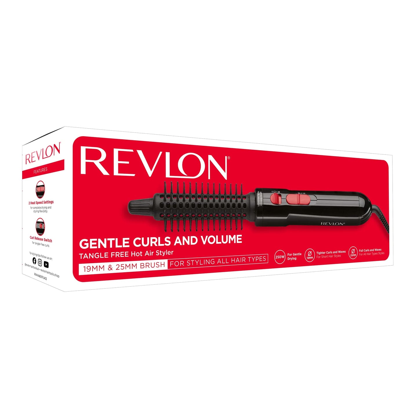 Revlon Hair Tools RVHA6017UK Tangle Free Hot Air Styler, Black