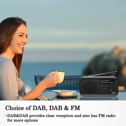 Pinci DAB/DAB+ Digital Radio & FM Radio, Portable Digital Radio with USB Rechargeable 15 Hours Playback,10 Preset Stations,Headphone Jack,LCD Display For living room, study, kitchen, garden, travel