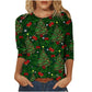 AMhomely Christmas T Shirts for Women UK Clearance Ladies Tops Fall Casual 3/4 Sleeve Loose Shirts Crewneck Xmas Tree Snowflake Elk Print Cute Blouse Graphic Tees Tunic Dressy Trendy Clothes