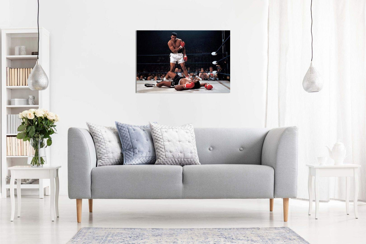 Panther Print, Large Canvas Wall Art, Beautiful Living Room Framed Prints, Quality Canvas Pictures, Muhammad Ali Boxing Sonny Liston, Print for Special Occasions (18 x 12 Inch)