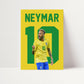 Football Wall Art Poster Prints For Boys Bedroom Set of 4 - Ronaldo, Messi, Mbappé and Neymar - [Picture frames not included] (Superstars A3)