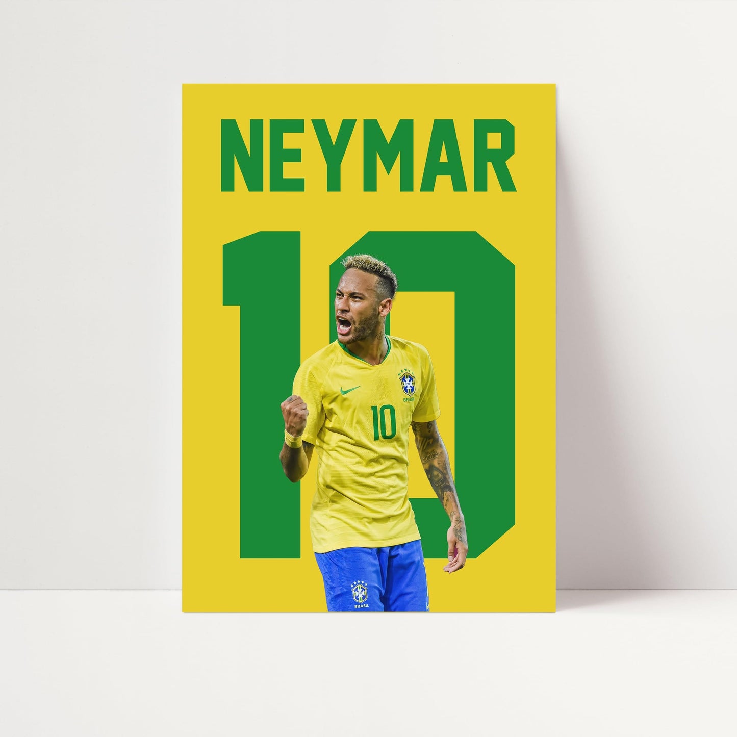 Football Wall Art Poster Prints For Boys Bedroom Set of 4 - Ronaldo, Messi, Mbappé and Neymar - [Picture frames not included] (Superstars A3)