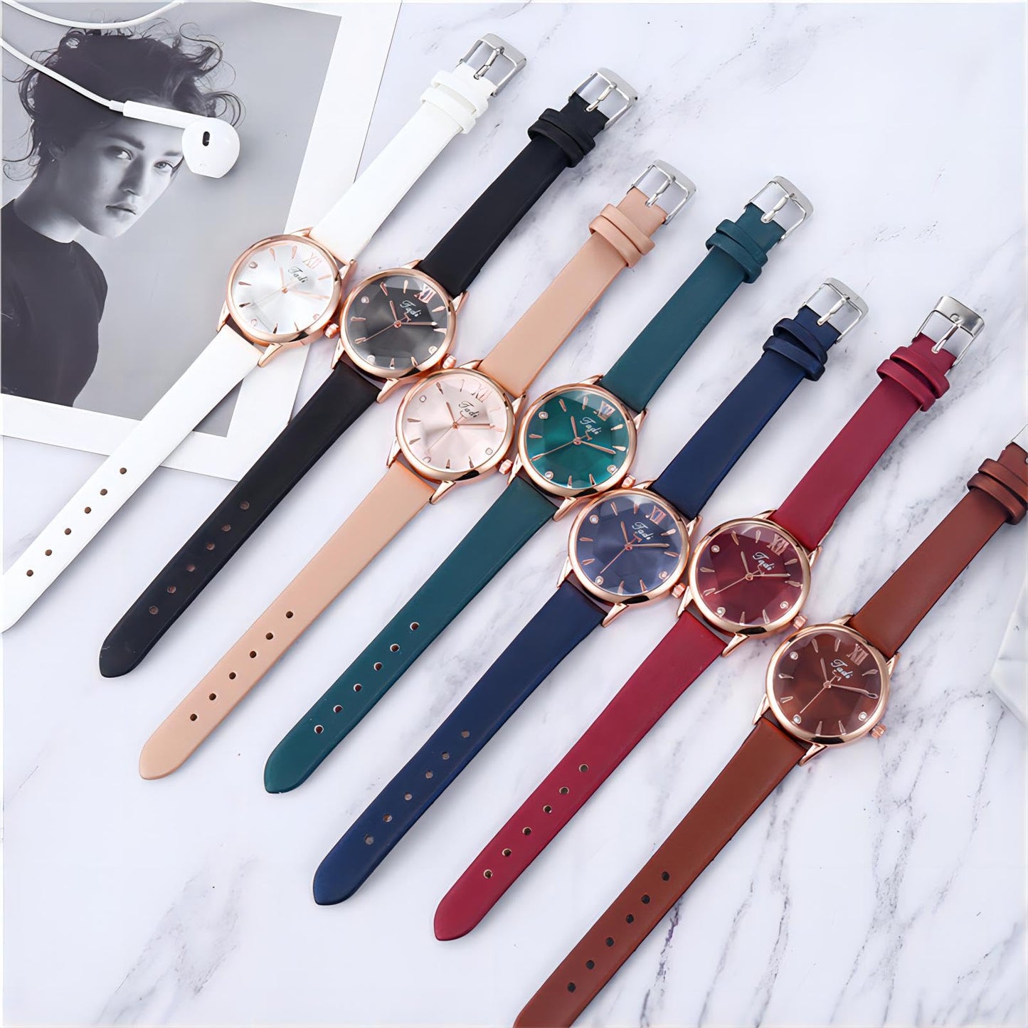 Ackssi Women's Analog Quartz Watch with PU Leather Strap ACK-W-S-023-03