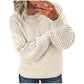 Winter Jumpers for Women UK Clearance Chunky Knit Jumpers Plain Knitted Jumpers Ribbed Cuffs Long Sleeve Pullover Tops Solid Color Crew Neck Knitwear Ladies Jumpers 8-22 Beige