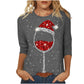 AMhomely Christmas T Shirts for Women UK Clearance Ladies Tops Fall Casual 3/4 Sleeve Loose Shirts Crewneck Xmas Tree Snowflake Elk Print Cute Blouse Graphic Tees Tunic Dressy Trendy Clothes