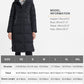 Orolay Women's Thickened Down Jacket Long Winter Coat Hooded Puffer Jacket Pirate Black L