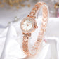 Clastyle Rose Gold Watch and Bracelet Set for Women - Elegant Diamond Ladies Watches with 2 Bangles - Jewellry Wrist Watch for Women with Rhinestone