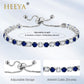 Blue Tennis Bracelets for Women, Sterling Silver Bracelet Silver Crystal Friendship Bracelet, Blue Adjustable Bracelet Diamond Cubic Zircona Lady Bracelet Birthday Presents for Her