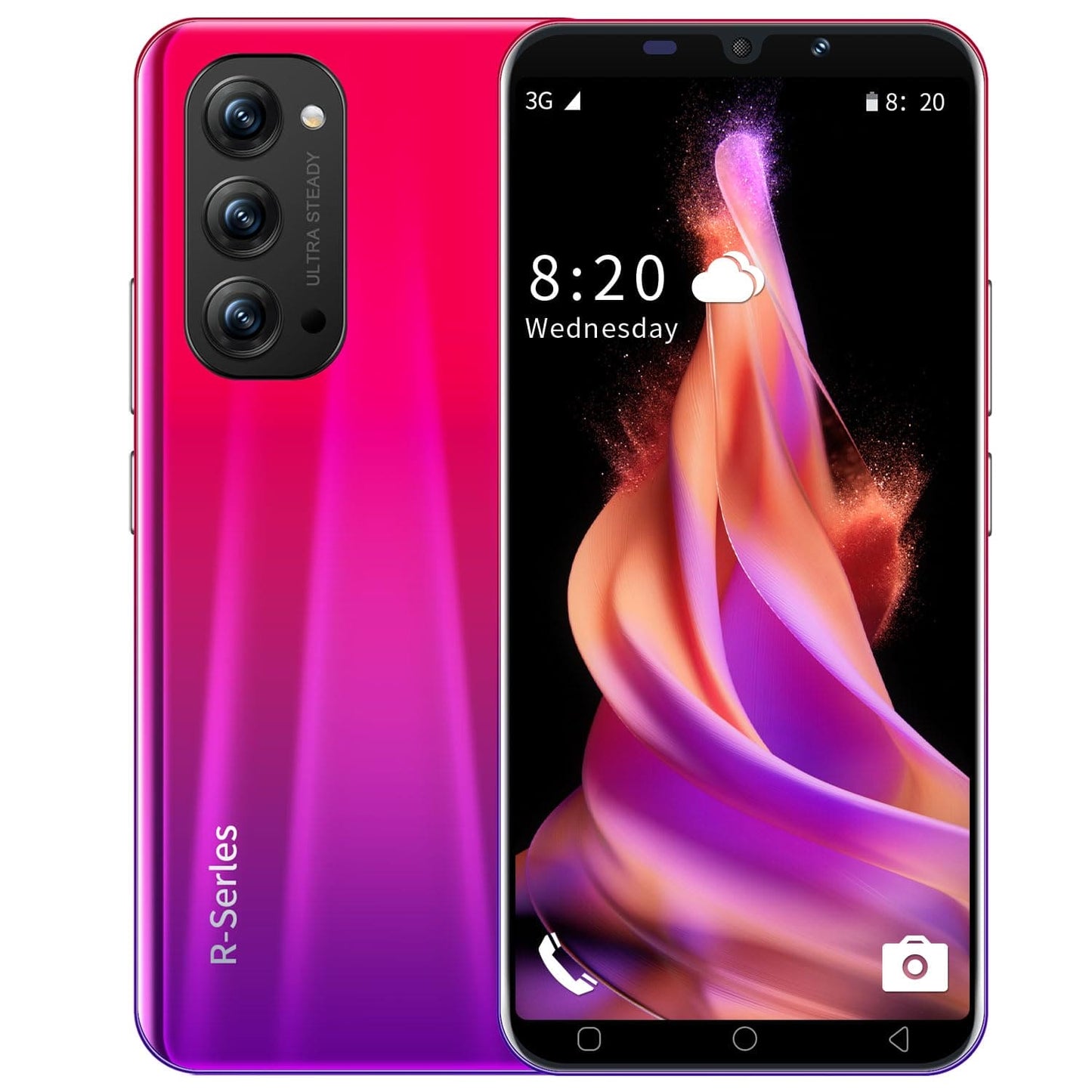 WRTogo Cheap Mobile Phones, Android 9.0 with 5.0" Display, 16GB ROM/(Expandable up to 128GB), Dual SIM Dual Camera, 3000mAh Battery,GPS/WIFI/Face ID (Reno4-Purple)