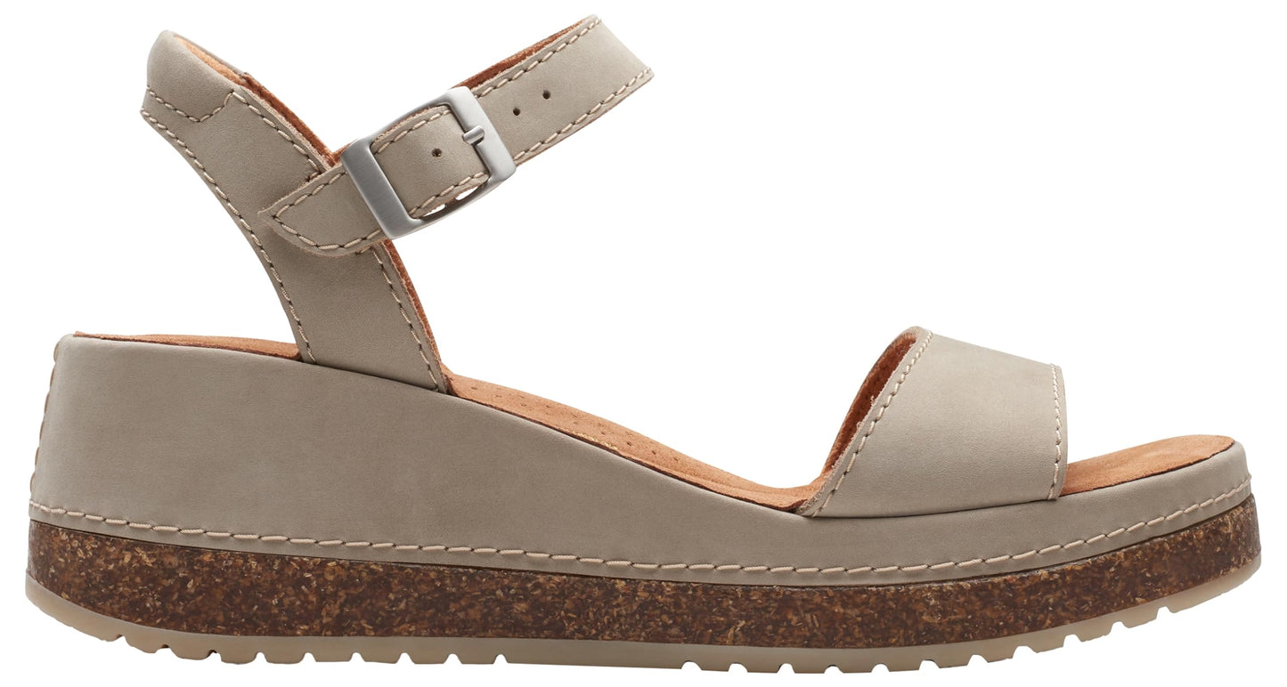 Clarks Women's Kassanda Lily Sandal, Stone Nubuck, 6 UK