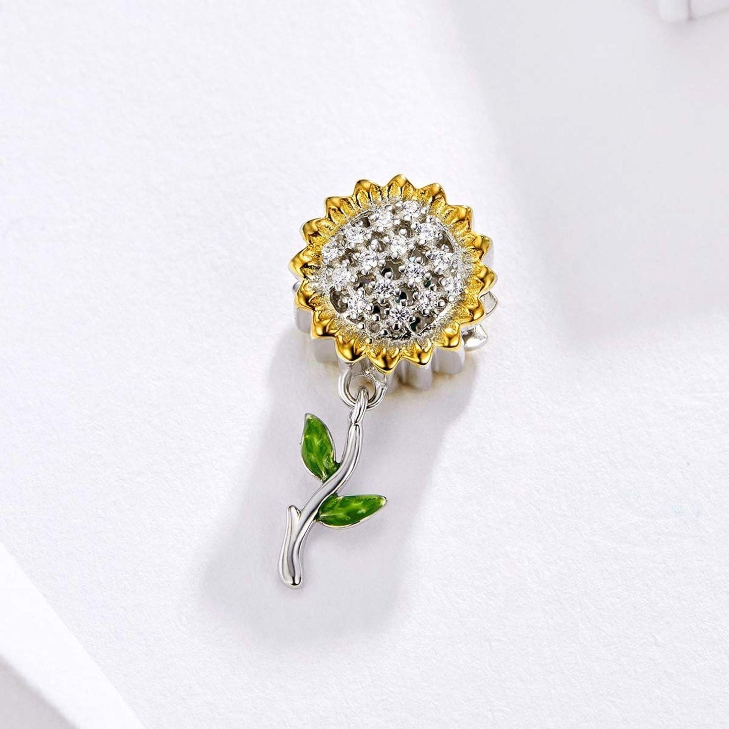 YCYUYK S925 Sterling Silver Sunflower Charm Bead Womens Jewellery Sale Clearance