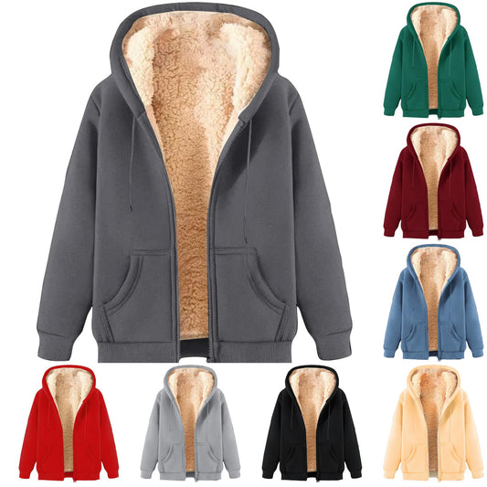 LUSHAasd Mens Hoodies Zip Up Sherpa Fleece Jackets Men Fleece Hoodie Long Sleeve Windproof Sweatshirts with Hood Hoody Warm Tops Thick Coats with Pockets Outerwear