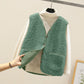 Teddy Fleece Gilet for Women Sleeveless V-neck Button Down Vest Sherpa Fluffy Waistcoat Coat Solid Color Lightweight Cozy Gilets Ladies Winter Soft Jacket with Pockets Fur Fuzzy Coat Outwear Clearance