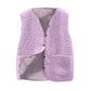 Teddy Fleece Gilet for Women Sleeveless V-neck Button Down Vest Sherpa Fluffy Waistcoat Coat Solid Color Lightweight Cozy Gilets Ladies Winter Soft Jacket with Pockets Fur Fuzzy Coat Outwear Clearance