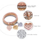 AONAT Crystal Charms Multilayer Bracelets - 3PCS Gold/Silver/Rose Gold Corn Chain Bracelet for Women, Tree of Life Stretch Bracelet