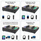 Audio Mixer,Audio Interface with DJ Mixer Live Sound Card Effects and Voice Changer,podcast equipment bundle Stereo DJ Studio Streaming, Prefect for live Streaming/Podcasting/Gaming