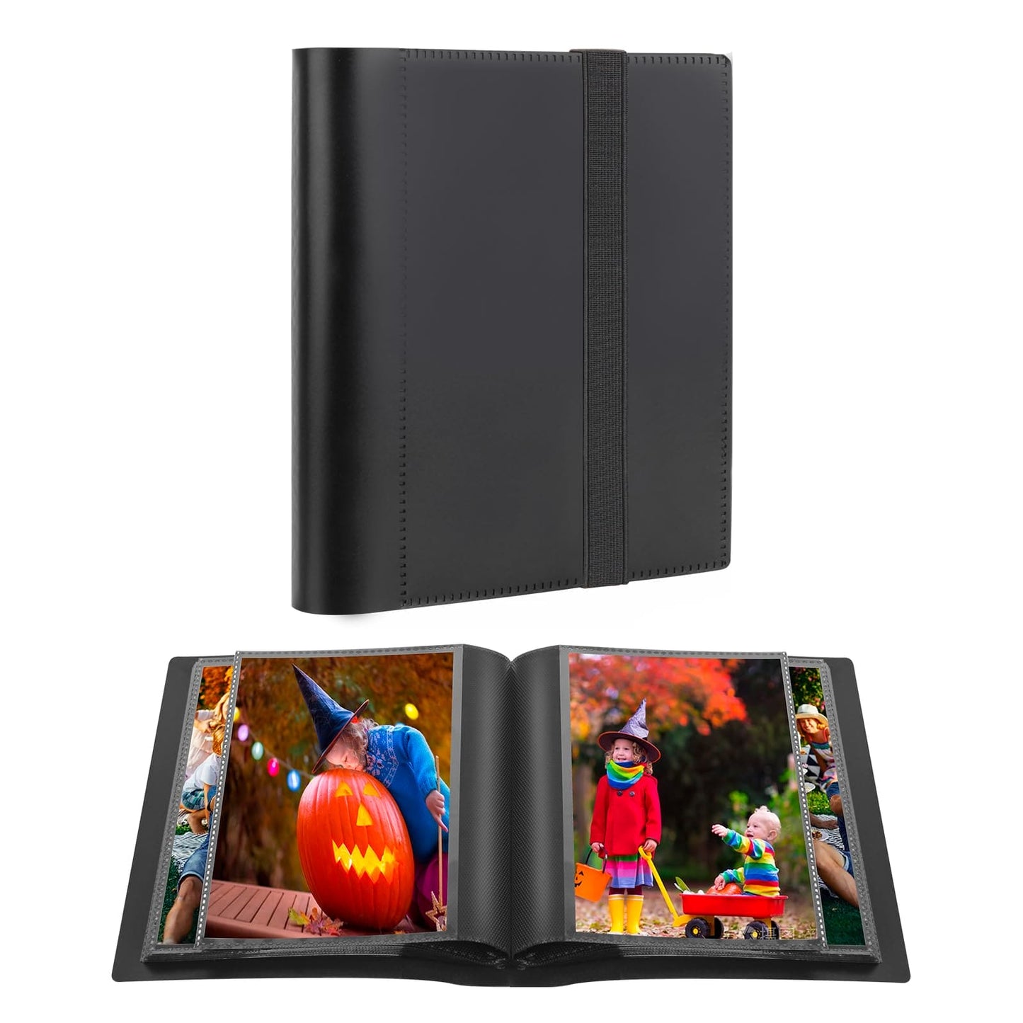 Aevdor Small Photo Album 4x6 Photos Black Inner Page with Strong Elastic Band, Each Small Album Holds 64 Photos, 4x6 Mini Book Photo Pictures Album Birthday Photo Albums Wedding Anniversary (Black)