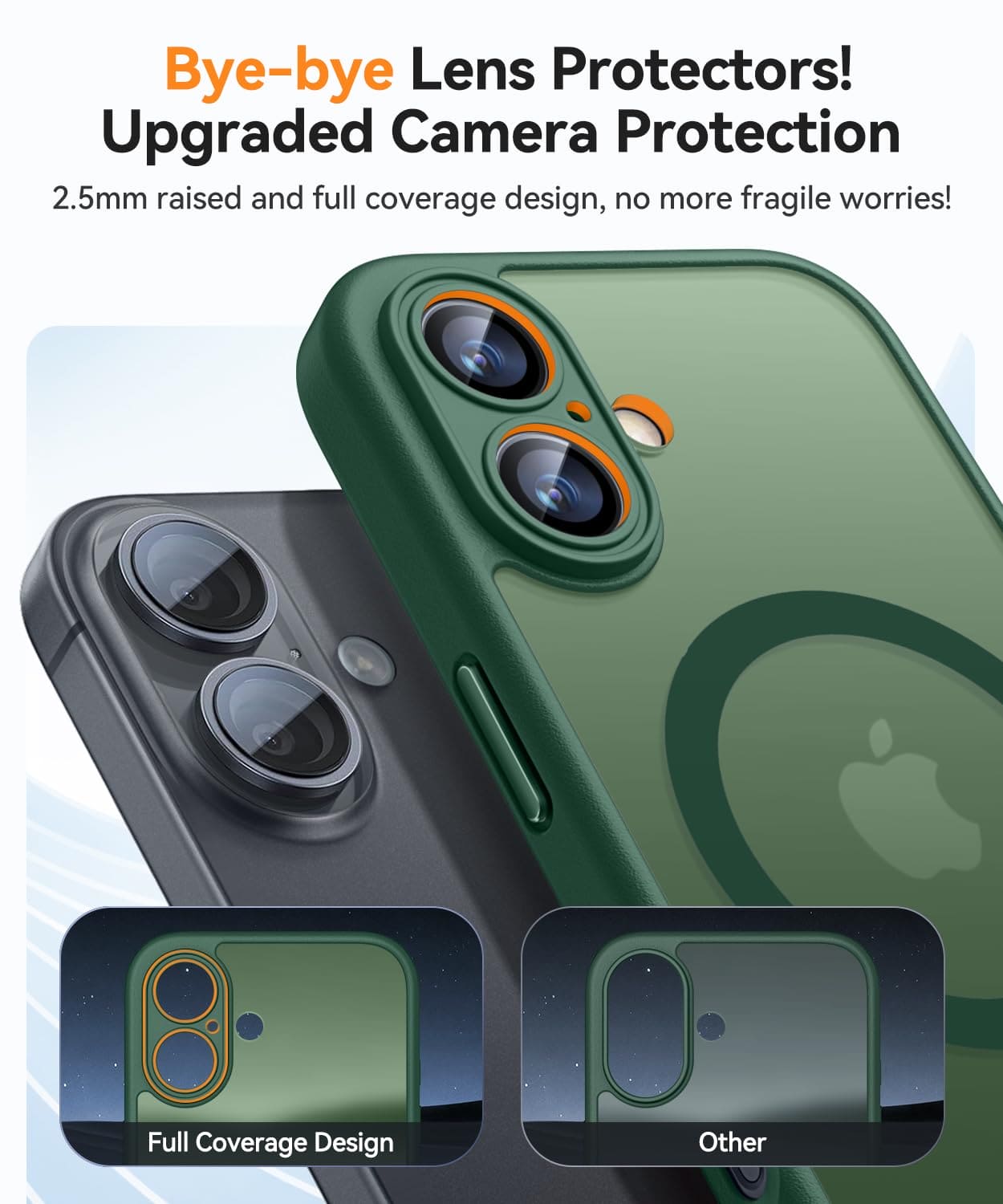 CANSHN Magnetic for iPhone 16 Case, Upgraded [Full Camera Protection] [Compatible with Magsafe] [Translucent Matte] Shockproof Protective Phone Case for iPhone 16 6.1" - Deep Green