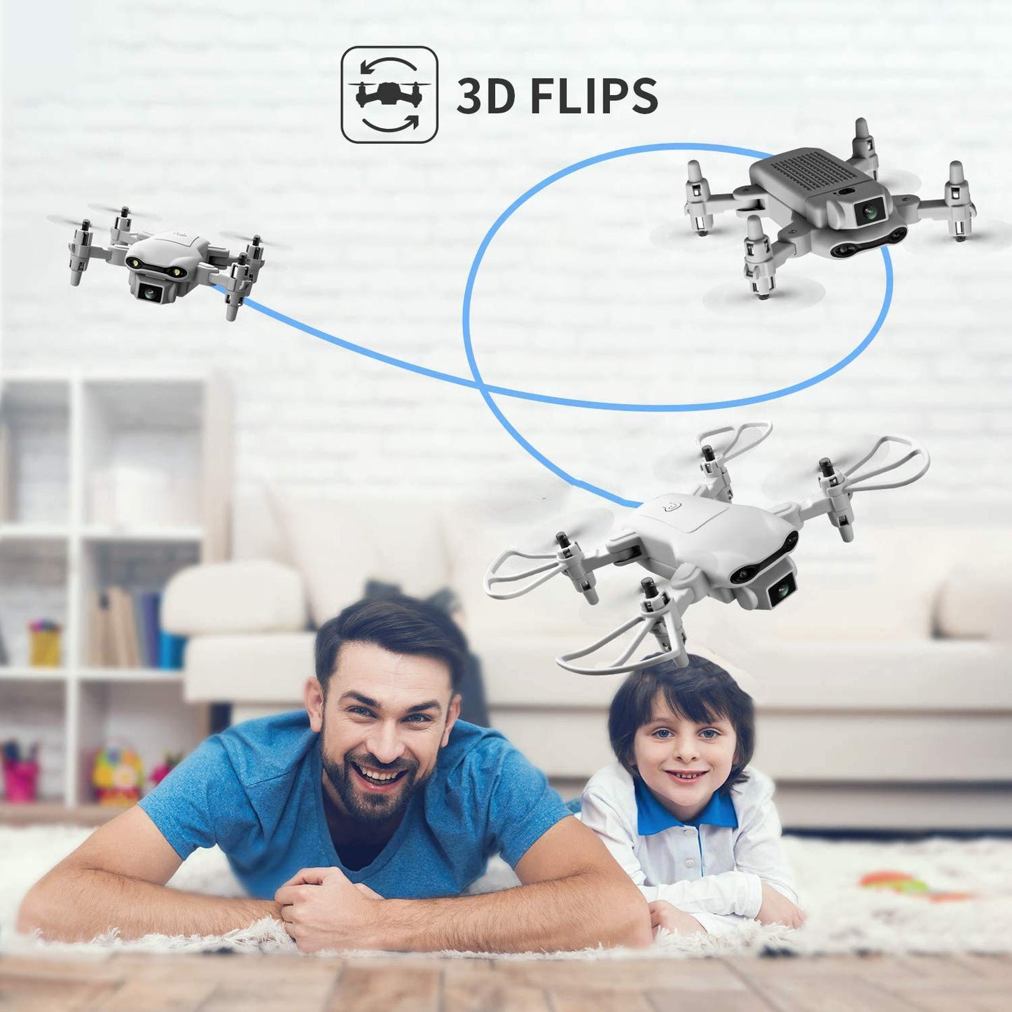 4DRC V9 Mini Drone for Kids with 720P HD FPV Camera, Foldable RC Quarcopter for Boys Girls with Altitude Hold, Headless Mode, One Key Start, Tap Fly, Speed Adjustment, 3D Flips, 2 Modular Batteries