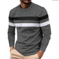 MXETWJEL Mens Pullover Tops Loose Fit Sweatshirts Crew Collar Long Sleeve T Shirt for Adult Men Patchwork Striped Oversize Golf Shirts Warehouse Sale Clearance Outdoor Breathable Sportwear Size S-2xl