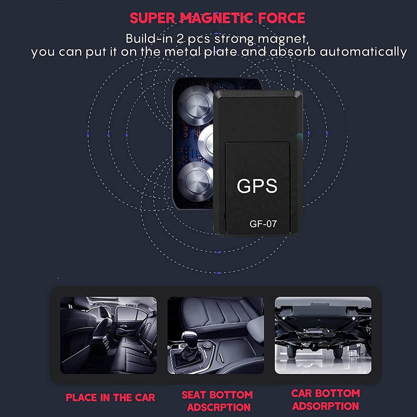 GPS Tracker for Vehicles,Magnetic Mini GPS Real Time Car Locator,Long Standby,Portable Magnet, Real-Time Positioning Tracking Device for Car, Truck, Bicycle, Motorbike, Scooter