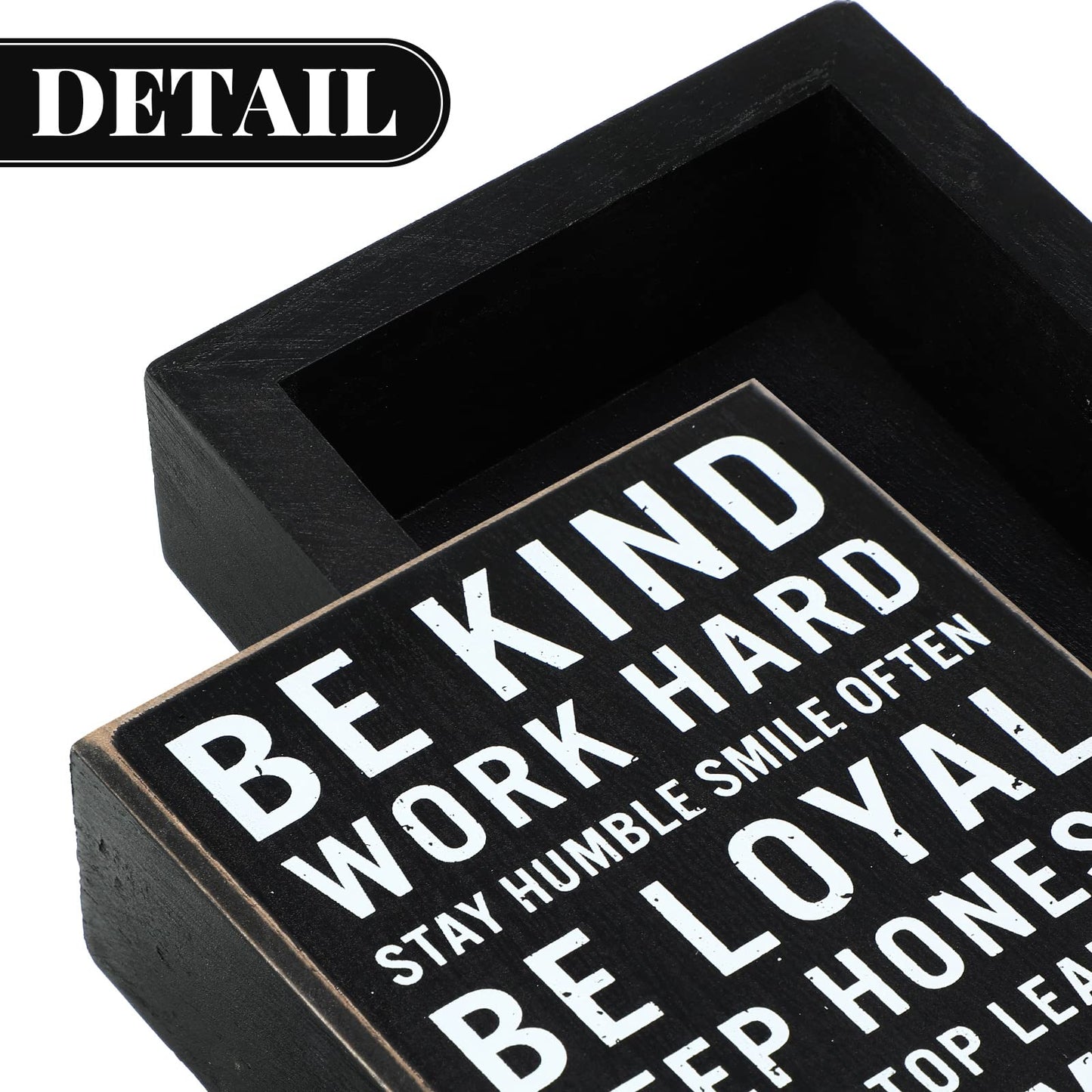 4.7 x 6 Inch Wooden Box Signs with Be Kind Quotes Sayings Inspirational Desk Decor Family Motivational Signs with Quotes for Desk Plaque Farmhouse